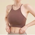 thumbnail image 2 of Gibobby Brasier para mujer Mujer en forma de Y espalda correr Sling Fitness belleza correa pecho almohadilla deportes ropa interior a de golpes(Café,XL), 2 of 5