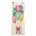 thumbnail image 3 of Happy Birthday Balloons And Bow Women's Fashion Casual Dress Summer Stand Up Collar Ruffles Sleeve Dress Elegant Dresses, 3 of 4