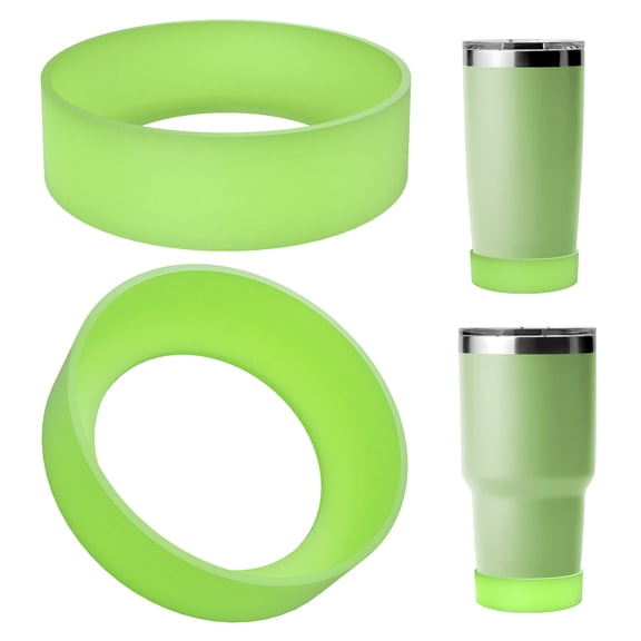Linkidea Water Bottle Boot Compatible with YETI Rambler Tumbler 20oz/30oz, Travel Mug 20oz/30oz, Straw Cup 26oz, Silicone Bottle Bottom Bumper Protector (Blueish Green / 2 Pack)