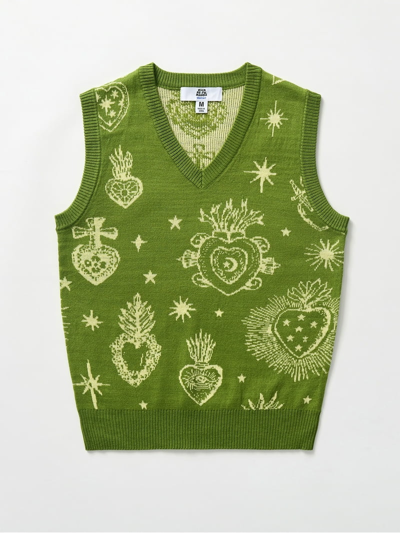 Hija De Tu Madre, Unisex Knit Vest, Sacred Heart, Sizes XS-3XL