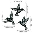 Sandistore Metal Hummingbird Wall Art Decor Black Simple Decorative