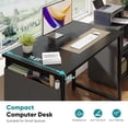 thumbnail image 2 of Gianna 31" Computer Desk with Metal Frame, Waterproof Surface and Storage Bag – Perfect for Office Use, Black, 2 of 5