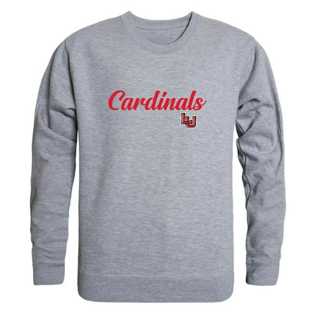 W Republic 556-326-HGY-01 Men Lamar Cardinals Script Crew Fleece, Heather Grey - Small