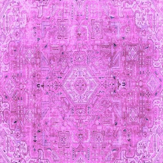 Ahgly Company Indoor Square Abstract Purple Modern Area Rugs, 6' Square