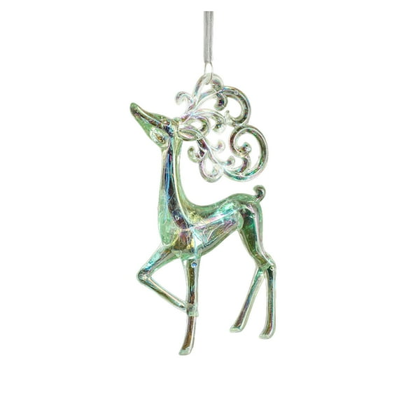 TIELUTT Christmas Deer Accessories Home Christmas Tree Party Supplies Table Lamp Glass Shade Beads Window Light Catcher Stained Glass Theme Party Decorations Spruce Candle Rings Acrylic Decorations fo