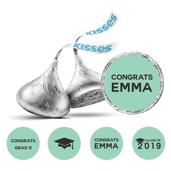 Darling Souvenir 190 Pcs Graduation Theme Custom Stickers chocolate stickers DIY Candy Favor-Mint