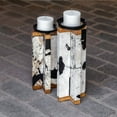 thumbnail image 3 of Uttermost Illini Wood Stone and Resin Candleholder in White and Black (Set of 2), 3 of 5