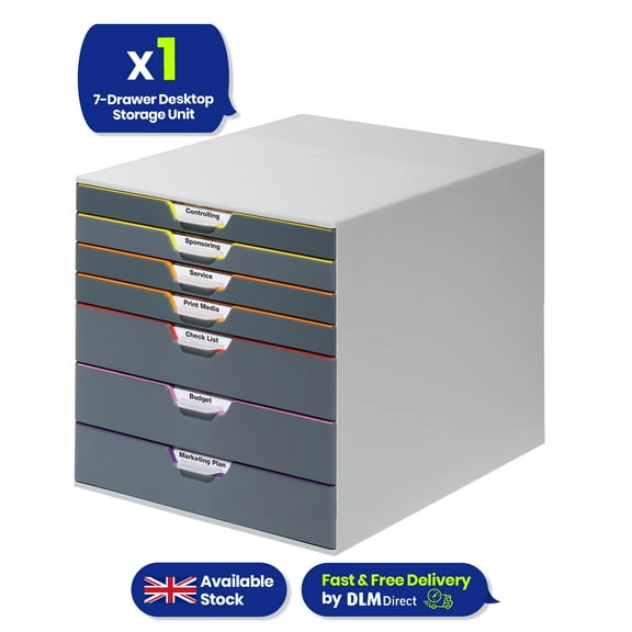 Durable VARICOLOR 7 Drawer Unit Paper Tray & Letter Tray Organiser