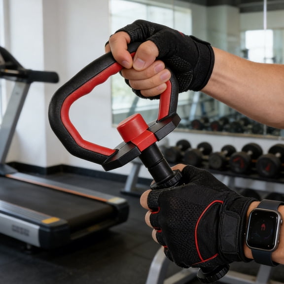 GAXIRE Adjustable Kettlebell Handle Attachment for Dumbbells, Ideal for Home Fitness and Strength Training Workouts