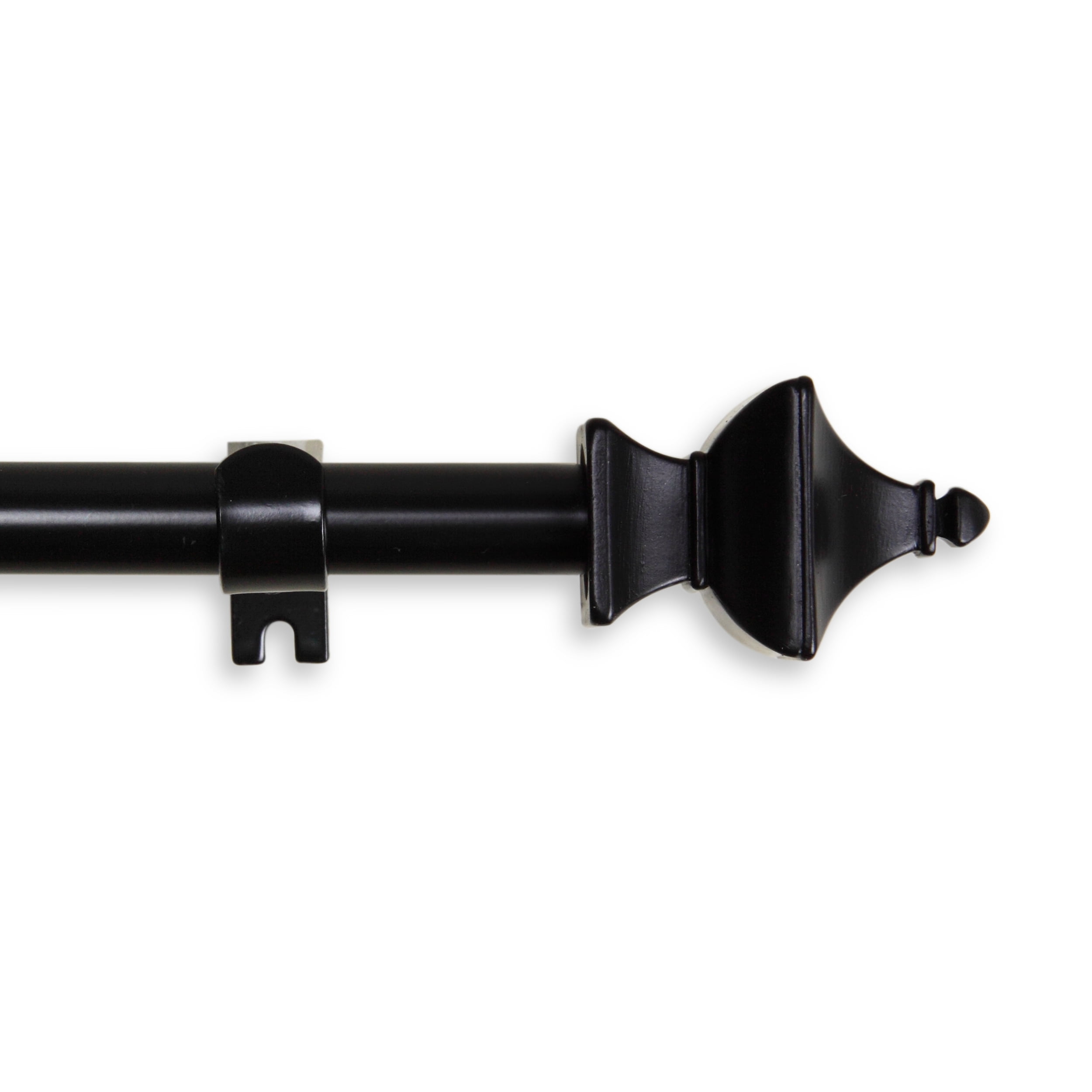 Central Design Products Steel 0.63" Modern Single Curtain Rod, Black