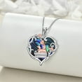 thumbnail image 3 of 925 Sterling Silver Book Lover Necklace Reading Pendant Graduation Gift Jewelry for Women with Blue Heart Crystal, 3 of 6