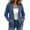 Blue, variant on Ribbed Knitted Cardigan for Women Long Sleeve Open Front Crop Top with Pockets Casual Fall Comfy Plain Tops