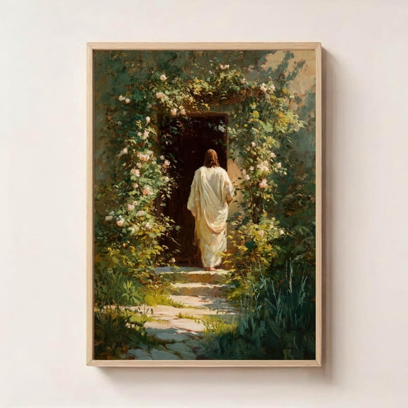 Jesus Knocking At The Door Art Print, Jesus Wall Art, Jesus Print, Religious Home Decor, Faith Based Art, Christian Art Print, Bible Art UNFRAMED PAPER POSTER, Home Decor, Vintage Gift