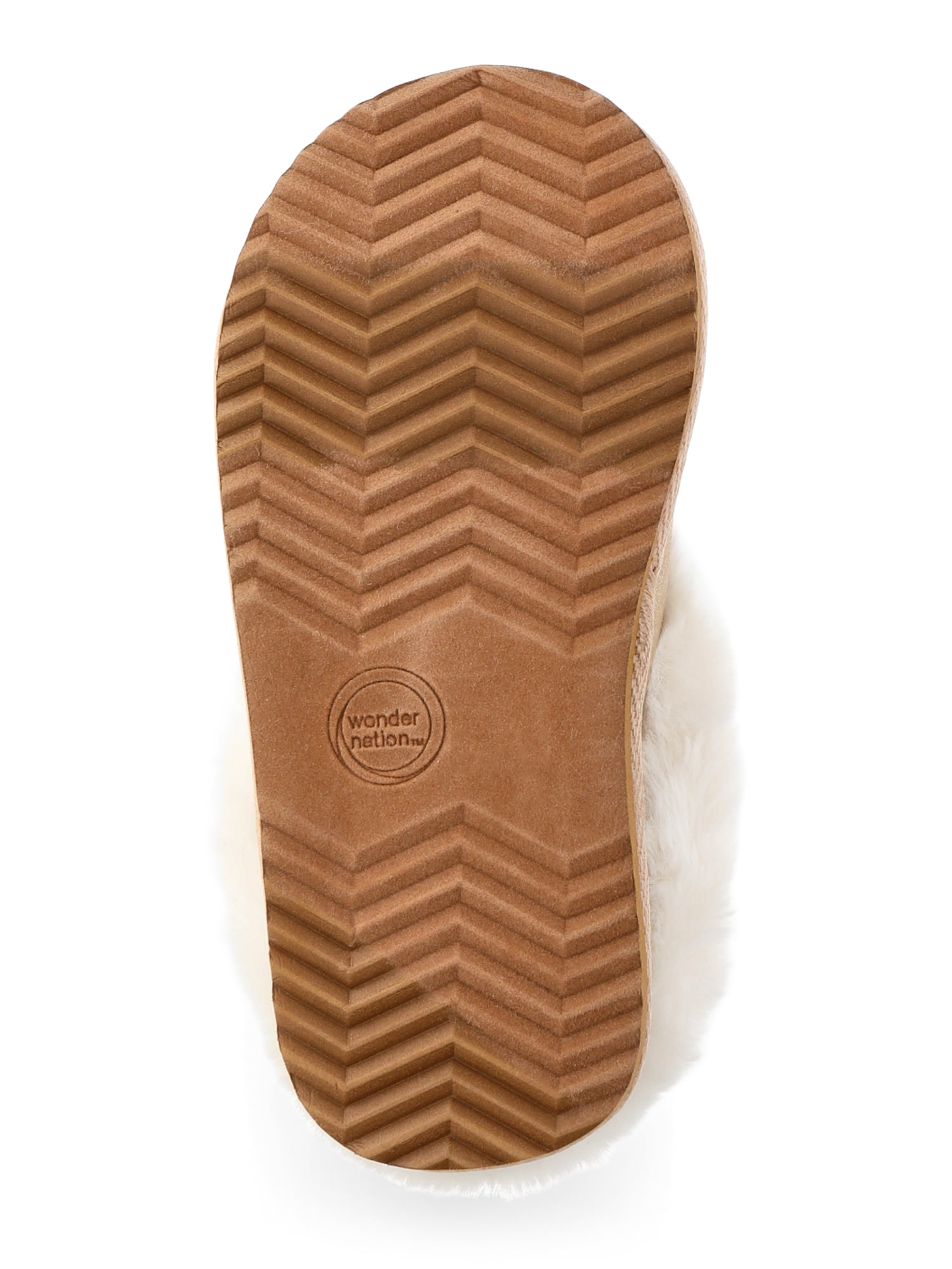 Wonder Nation Toddler Girls Slippers with Faux Fur Trim