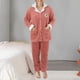 thumbnail image 2 of Conjunto de pijama Gibobby de Navidad para mujer ropa de dormir térmica con bolsillos Rosa XL, 2 of 4