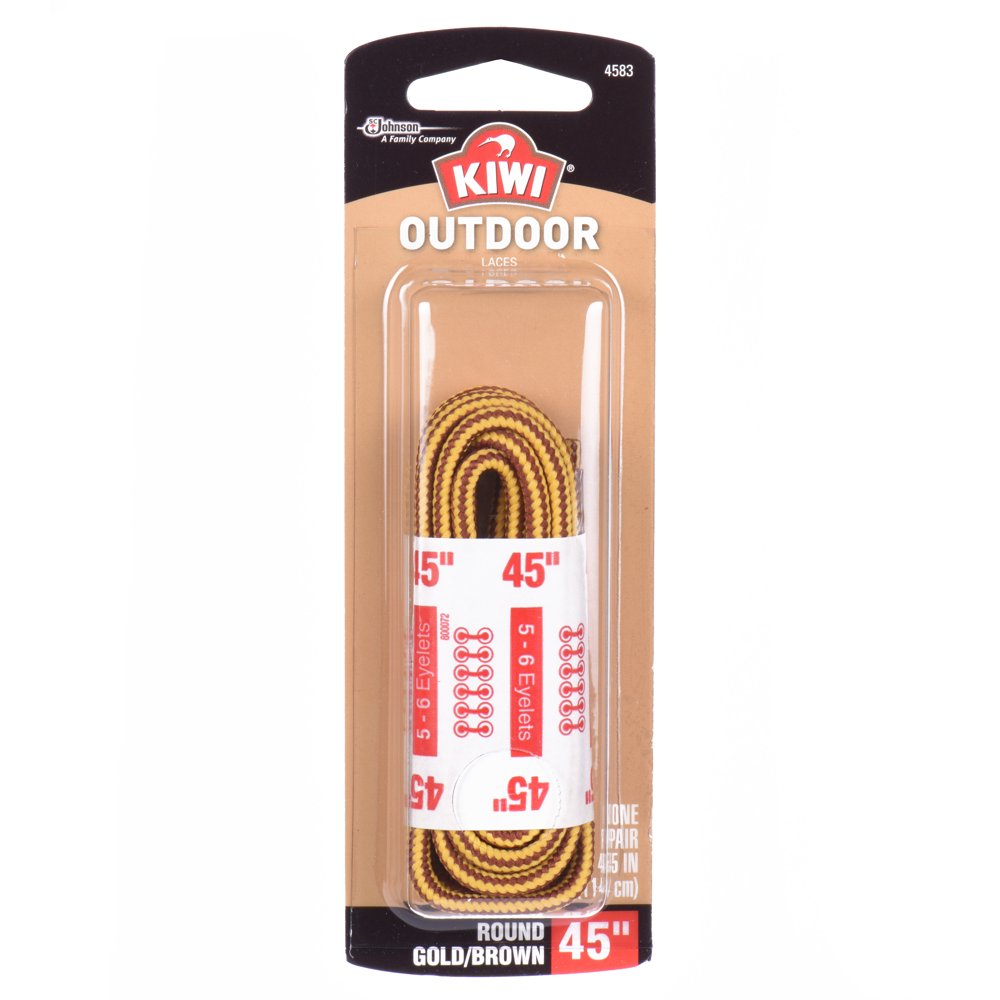 KIWI Outdoor Round Laces Gold/Brown 45" 2 pairs