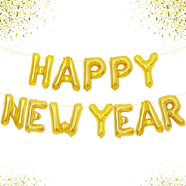 【Globos de decoración de FELIZ AÑO NUEVO】Obtienes 2 juegos de globos de aluminio de FELIZ AÑO NUEVO 2025 para Año Nuevo, aprox. 16 pulgadas, reutilizables, impermeables y duraderos.