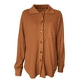 thumbnail image 4 of Letdown Womens Waffle Knit Shacket Jacket Casual Long Sleeve Button Down Shirts Dressy Blouses Tops Boyfriend Blouses with Pockets Loose Fit, 4 of 5