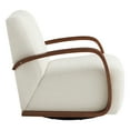 thumbnail image 5 of Spruce & Spring Modern Swivel Accent Chair with U-Shaped Wood Arms Single, Linen&Walnut, 5 of 11