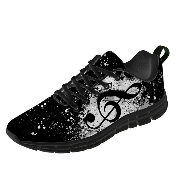 Customuart Music Shoes for Men Running Shoes Black Sneakers Size 5