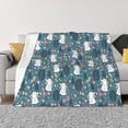thumbnail image 3 of Throw Blanket for Couch, Bohemian Cute Rabbit Flower Tree Super Soft Fuzzy Comfy Warm Throw Blanket, Cuteness Lightweight Cozy Plush Flannel Blanket & Throws for Sofa and Bed All Season, 3 of 5