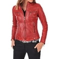 thumbnail image 2 of Brand New Genuine Soft Lambskin Red Leather Jacket For Women's Designer Wear W314, 2 of 4