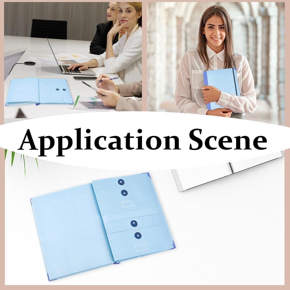 File Folio Organizer Accordion Document Folders in Case I Go Missing Organizer Light Sky Blue Paper File Storage Bags with Stickers Labels for Home Office School Important Papers Binder