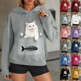 thumbnail image 2 of Funny 3D Printed Women's Hoodies Sweatshirts Long Sleeve Loose Pullover Tops Cute Graphic Tees with Pocket, 2 of 7