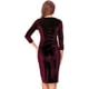 thumbnail image 3 of Vestido de cóctel cruzado de terciopelo de manga larga para mujer para invitados de boda Fokelyi WRMH-222-5, 3 of 5