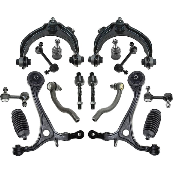 16 Pc Front & Rear Suspension Kit Upper & Lower Control Arm, Sway Bar Links, Lower Ball Joints, Tie Rod Ends, Bellow Boots