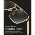 thumbnail image 4 of FEISEDY Retro Square Aviator Sunglasses for Men Women Vintage 70s Pilot Shades Classic Metal Frame B2845, 4 of 14