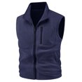 thumbnail image 3 of Zysthvn Fall Vests for Men Casual Full Zip Fleece Mens Jackets Solid Sleeveless Stand Collar with Pockets Outerwear, 3 of 7