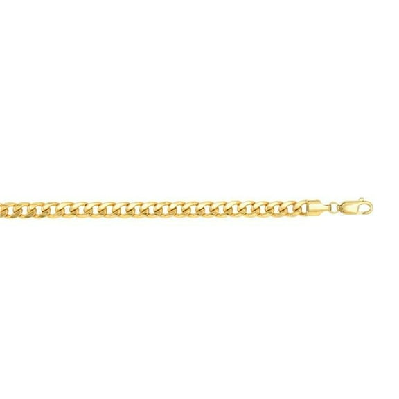 Royal Chain HMC150-20 20 in. 14K Yellow Gold Semi Solid Miami Cuban Chain with Lobster Clasp