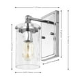 thumbnail image 3 of SAFAVIEH Jobie LED Chrome Iron Wall Sconce with Clear Shade, Set of 2, 3 of 10