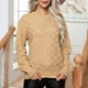 thumbnail image 4 of Puntoco Suéter De Mujer Sólido A Cuadros Suéter De Cuello Redondo Moda Casual Jersey De Manga Larga De Punto Liquidación De Navidad Puntoco Puntoco-3504, 4 of 8