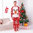 thumbnail image 3 of Baikeli Pyjamas de Noël pour la Famille, Ensemble de Pyjamas Assortis avec Graphique Drôle d'Orignal et de Cerf, Doux, à Carreaux Rouges et Noirs, Manches Longues, Tenue de Nuit, 3 of 5