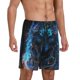 thumbnail image 2 of Balery Cool Blue Light Wolf Pantalones cortos de pijama de punto de algodón para hombre con cinturilla y bolsillos-Medium, 2 of 6