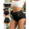 thumbnail image 2 of Women's Underwear 4 Pack High Waisted Ladies Panties Lace Nylon Breathable Postpartum Briefs Full Coverage, 2 of 6