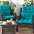 thumbnail image 2 of Greendale Home Fashions Outdoor 44'' x 22'' High Back Chair Cushion, Set of 2, Peacock, 2 of 7