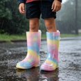 thumbnail image 7 of Kids Glitter Rain Boots Rainbow Portable Toddler Girls Boys Shoes Lightweight, 7 of 7