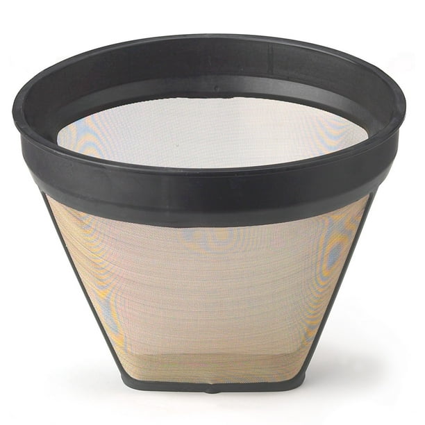 HIC Gold Tone Reusable Coffee Filter, Number 4Size Filter, Brews 8 to