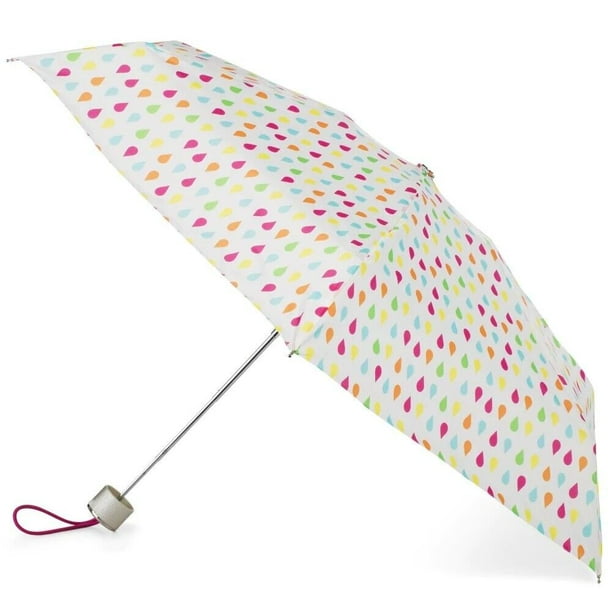 Totes Mini Manual Open Close Umbrella With Neverwet (White Rain, H32