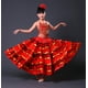 thumbnail image 4 of Falda flamenca española para niñas, disfraz de bailarina del vientre gitana, rojo, 360 grados, 140-150CM, 4 of 5