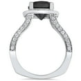 thumbnail image 2 of Pompeii 3 5/8 Ct Black Diamond Halo Split Shank Engagement Ring 14K White Gold (H/I,I1-I2), 2 of 4