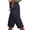 Navy, variant on StSilkitty Striped Capris for Womens High Waist Elastic Drawstring Side Buttons Cropped Pants with Pockets