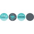 thumbnail image 2 of Darling Souvenir 190 Pcs Turquoise Green & Gray Baby Chocolate Favor Stickers - Mini Candy Wrappers & Labels for Baby Shower, Sprinkle Party Decor, 2 of 2