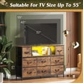 thumbnail image 4 of GALAXHERO 8-Drawer Large Dressers for Bedroom, TV Stand for 55'' TV with Charging Station and LED Lights, Rustic Brown Wood Grain Print, 4 of 8