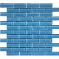thumbnail image 2 of Apollo Tile 5 Pack 11.9-in x 11.9-in Sea Blue Rectangular Glossy Finished Glass Mosaic Wall and Floor Tile (4.92 sq ft/case), 2 of 2
