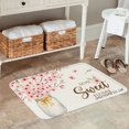 thumbnail image 2 of FJPT Non Slip Flannel Polyester Floor Mat Home Sweet Home Cherry Blossom Jar Design For Bathroom Kitchen Bedroom Decor 16x24 inch, 2 of 5