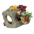 thumbnail image 4 of Agua, hierba, roca, modelo, , cueva, resina, hábitat, acuario, terrario, decoración, adorno para gartijas pequeñas, tortugas, anfibios, CUTICAT Paisaje de refugio cuadrado de hierba, 4 of 6
